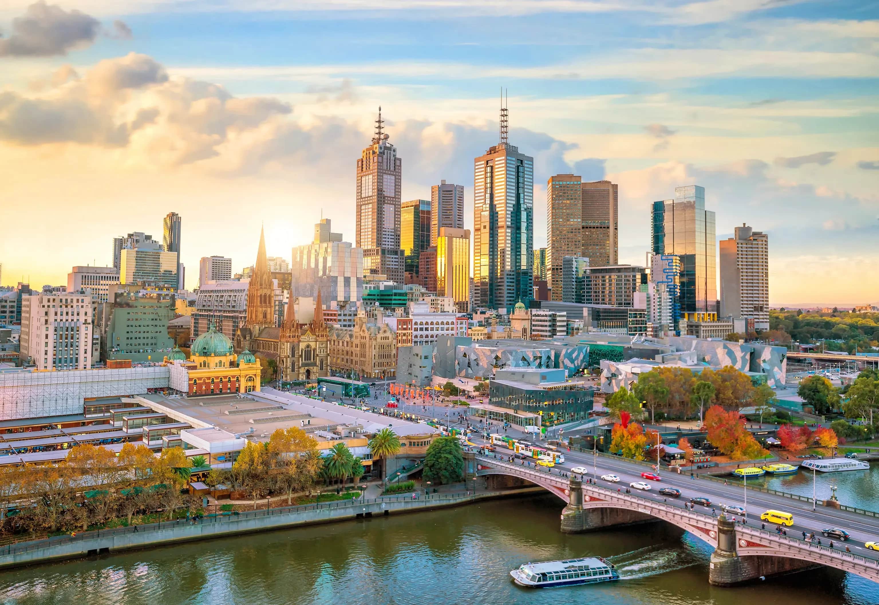 Aerial view of Melbourne where trade businesses compete for paid search visibility